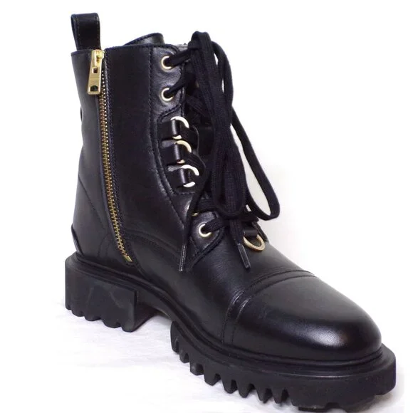 🆕 ALL SAINTS Lydia Ankle Moto Combat Boot 8 Black - Picture 10 of 14